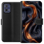 Wallet case for Motorola Moto G73 with Fiery silk design