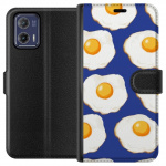 Wallet case for Motorola Moto G73 with Fried eggs design
