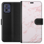 Wallet case for Motorola Moto G73 with Pink Heart design