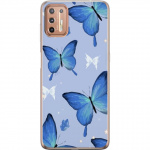 Mobile case for Motorola Moto G9 Plus with Blue butterflies design
