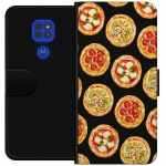 Wallet case for Motorola Moto G9 Play with Pizza design