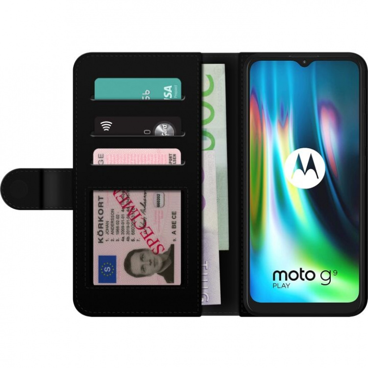 Wallet case for Motorola Moto G9 Play with Heart design