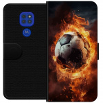 Wallet case for Motorola Moto G9 Play with Football design