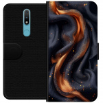 Wallet case for Nokia 2.4 with Fiery silk design