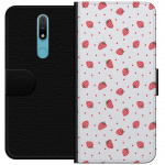 Wallet case for Nokia 2.4 with Strawberries design