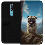 Wallet case for Nokia 2.4 with Happy Dog design