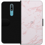 Wallet case for Nokia 2.4 with Pink Heart design