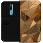 Wallet case for Nokia 2.4 with 3D Gold design