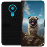 Wallet case for Nokia 3.4 with Happy Dog design