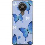 Mobile case for Nokia 3.4 with Blue butterflies design