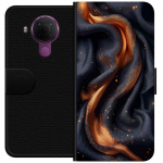 Wallet case for Nokia 5.4 with Fiery silk design