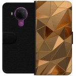 Wallet case for Nokia 5.4 with 3D Gold design