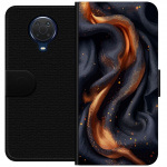 Wallet case for Nokia G20 with Fiery silk design