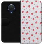 Wallet case for Nokia G20 with Strawberries design
