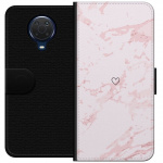 Wallet case for Nokia G20 with Pink Heart design