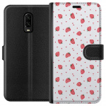 Wallet case for OnePlus 6T with Strawberries design