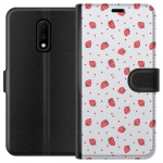 Wallet case for OnePlus 7 with Strawberries design