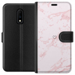 Wallet case for OnePlus 7 with Pink Heart design