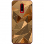 Mobile case for OnePlus 7 with 3D Gold design