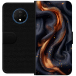Wallet case for OnePlus 7T with Fiery silk design