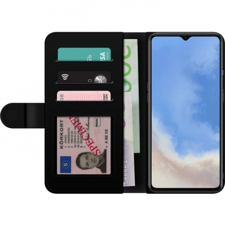 Wallet case for OnePlus 7T with 3D Gold design