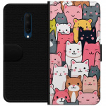 Wallet case for OnePlus 7T Pro with Cat pattern design
