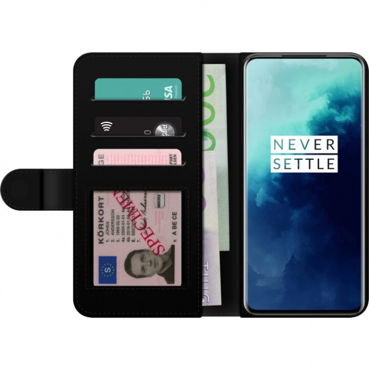 Wallet case for OnePlus 7T Pro with Metallic pattern design