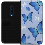 Wallet case for OnePlus 7T Pro with Blue butterflies design