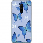 Mobile case for OnePlus 7T Pro with Blue butterflies design