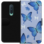Wallet case for OnePlus 8 with Blue butterflies design