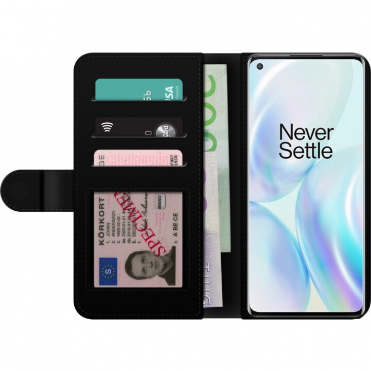 Wallet case for OnePlus 8 with Happy Dog design