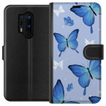 Wallet case for OnePlus 8 Pro with Blue butterflies design