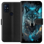 Wallet case for OnePlus Nord N10 5G with Wolf design