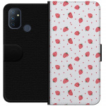 Wallet case for OnePlus Nord N100 with Strawberries design