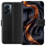 Wallet case for OnePlus Nord N300 with Fiery silk design