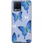 Mobile case for Realme 8 with Blue butterflies design