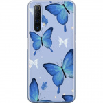 Mobile case for Realme X50 5G with Blue butterflies design