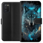 Wallet case for Samsung Galaxy A02s with Wolf design