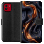 Wallet case for Samsung Galaxy A03 with Fiery silk design