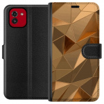 Wallet case for Samsung Galaxy A03 with 3D Gold design