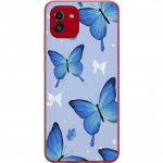 Mobile case for Samsung Galaxy A03 with Blue butterflies design