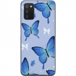 Mobile case for Samsung Galaxy A03s with Blue butterflies design