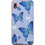 Mobile case for Samsung Galaxy A10 with Blue butterflies design