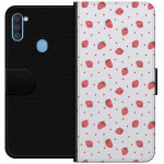 Wallet case for Samsung Galaxy A11 with Strawberries design