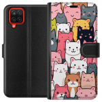 Wallet case for Samsung Galaxy A12 with Cat pattern design