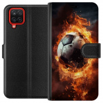 Wallet case for Samsung Galaxy A12 with Football design