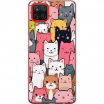 Mobile case for Samsung Galaxy A12 with Cat pattern design