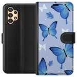 Wallet case for Samsung Galaxy A13 with Blue butterflies design