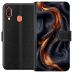 Wallet case for Samsung Galaxy A20e with Fiery silk design