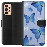 Wallet case for Samsung Galaxy A23 with Blue butterflies design